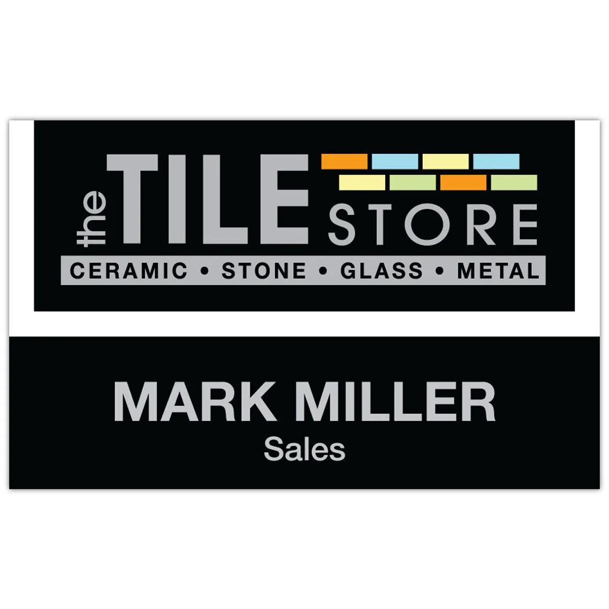 Name Badge Plastic Full Color Custom Sized - 6-9 sq in