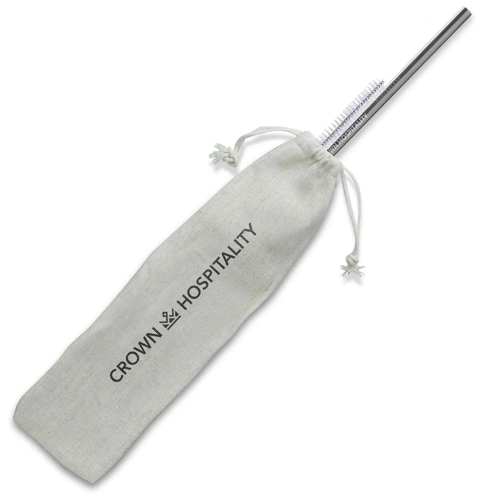 Straw Stainless Steel Straight Reusable - 8.5 in (Silver)