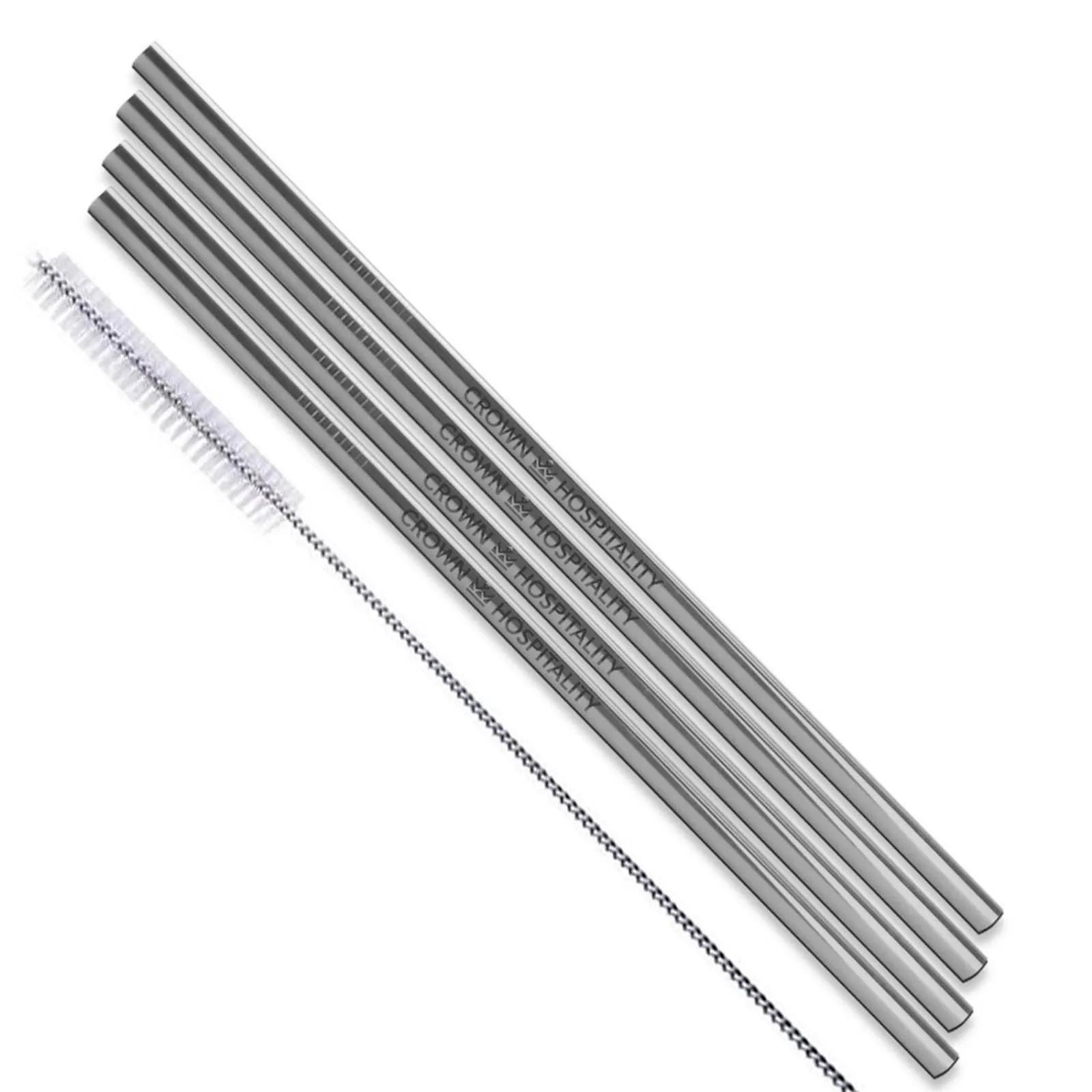 Stainless Steel Straws Straight Design - 8.5 in (4 Pack)