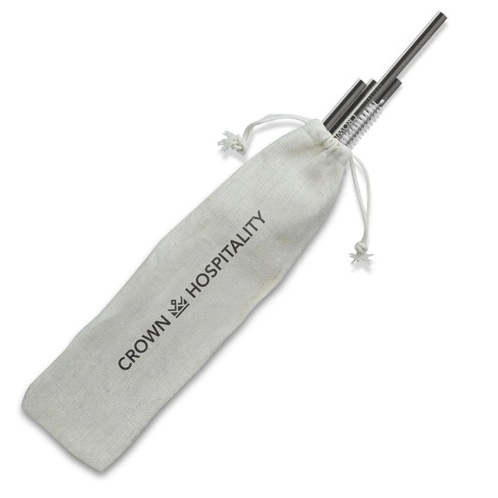 Stainless Steel Straws Straight Design - 8.5 in (4 Pack) - product view 2