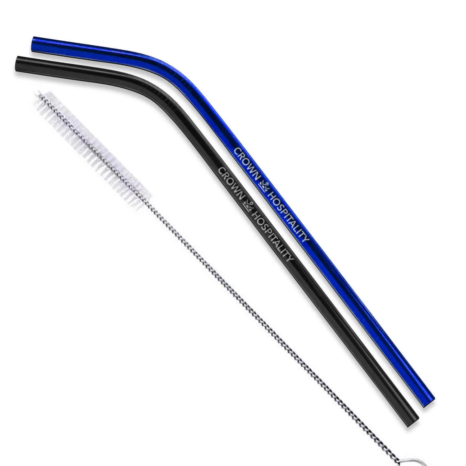 Stainless Steel Straws Bent Design - 9 in (2 Pack)