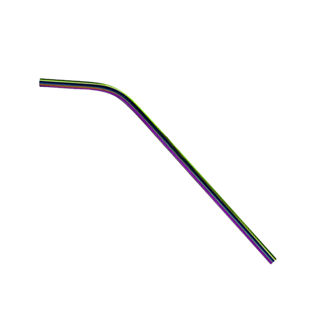 Stainless Steel Straws Bent Design - 9 in (2 Pack) - blank view 2
