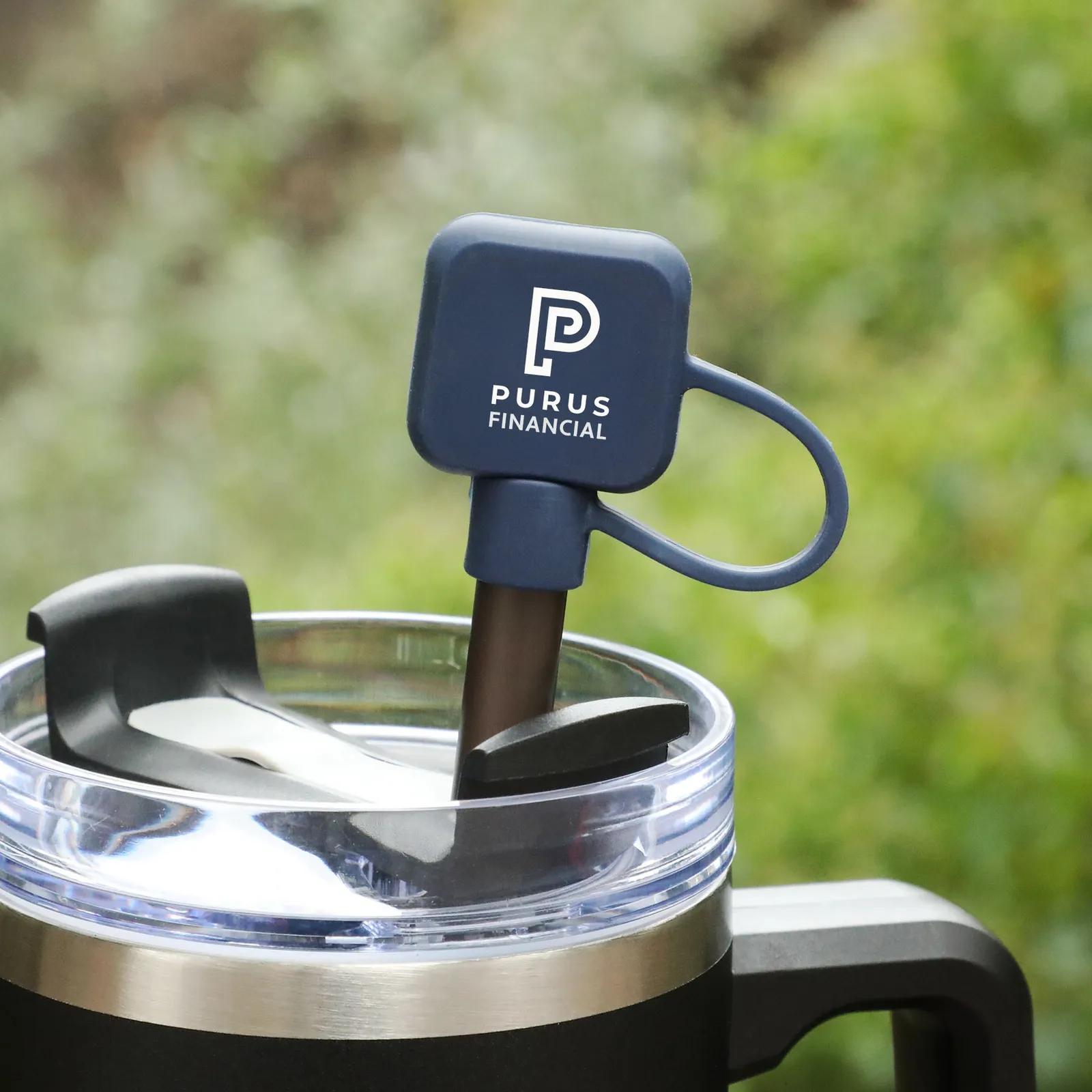 Silicone Straw Topper Square Design - 1.16 x 1.16 in