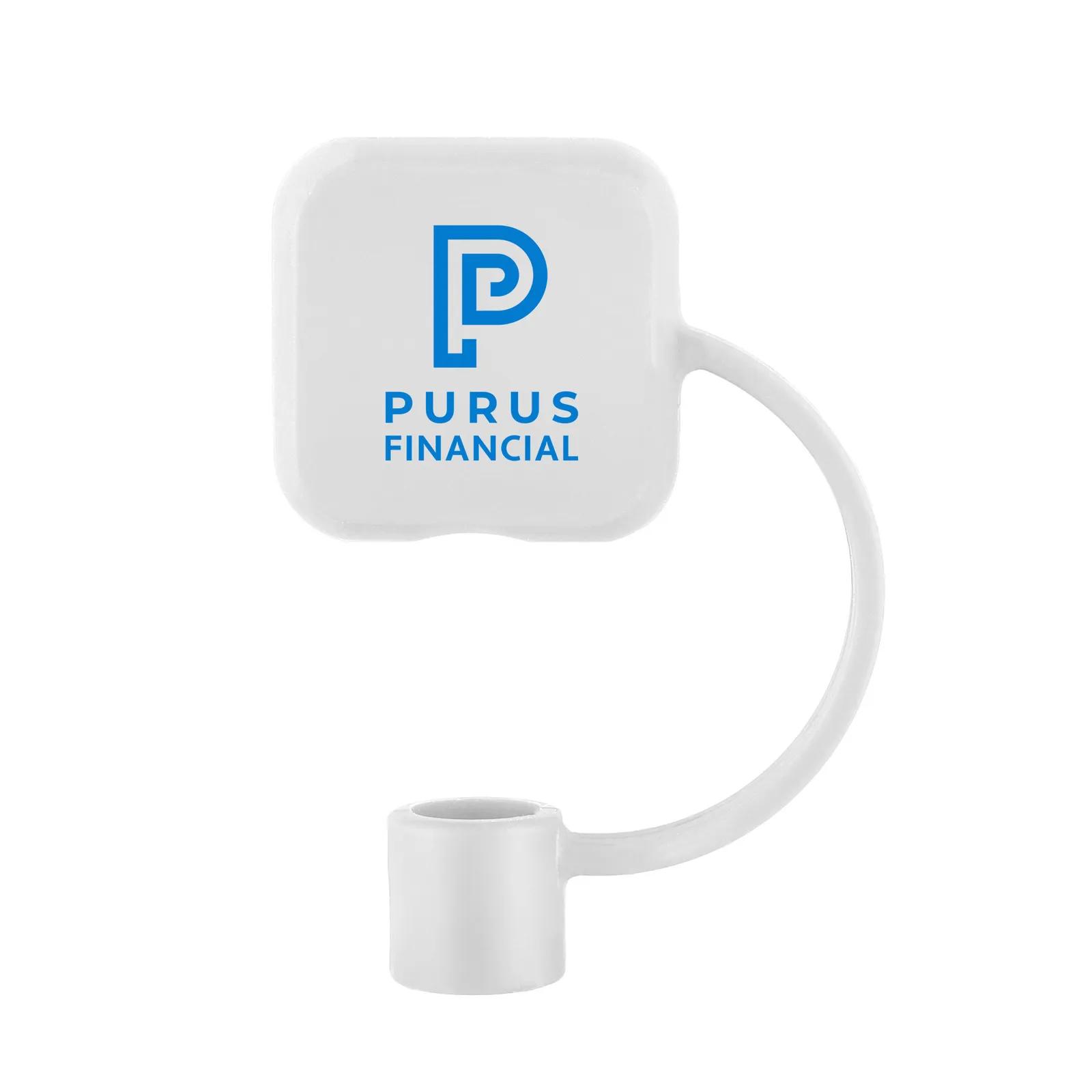 Silicone Straw Topper Square Design - 1.16 x 1.16 in - product view 4