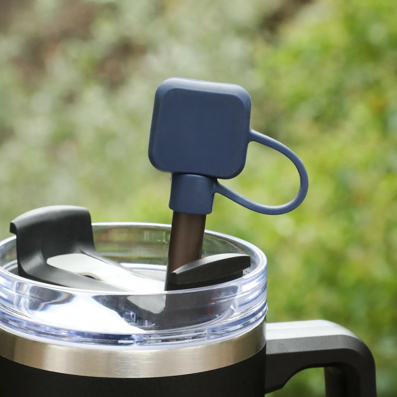 Silicone Straw Topper Square Design - 1.16 x 1.16 in - blank view 14