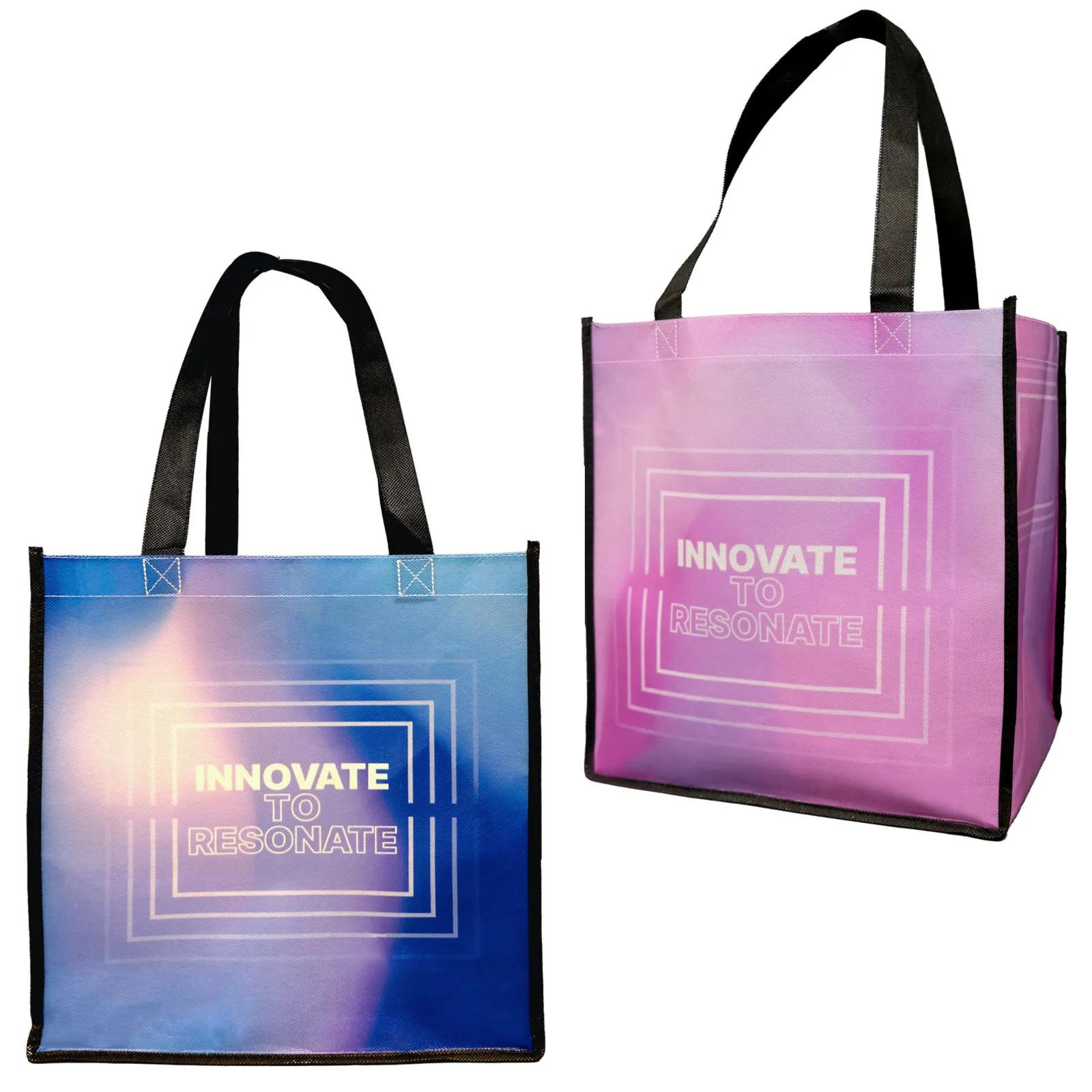 Custom Tote Bag Laminated Non-Woven - 12 x 13 x 8 in - product view 2