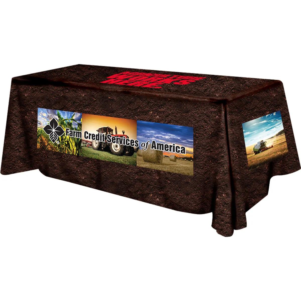 Table Cover Polyester 4-Sided Digital Print - 8 ft