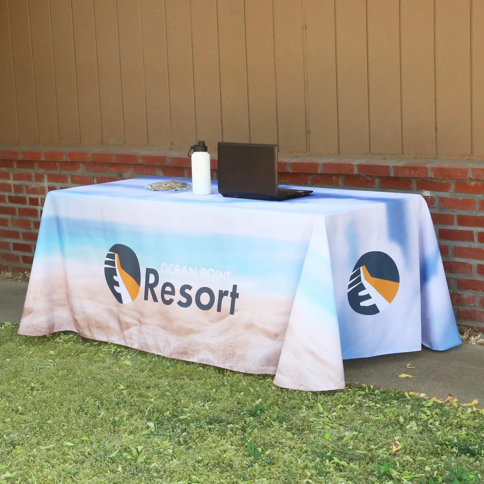 Table Cover rPET Polyester 4-Sided Dye Sub - 6 ft