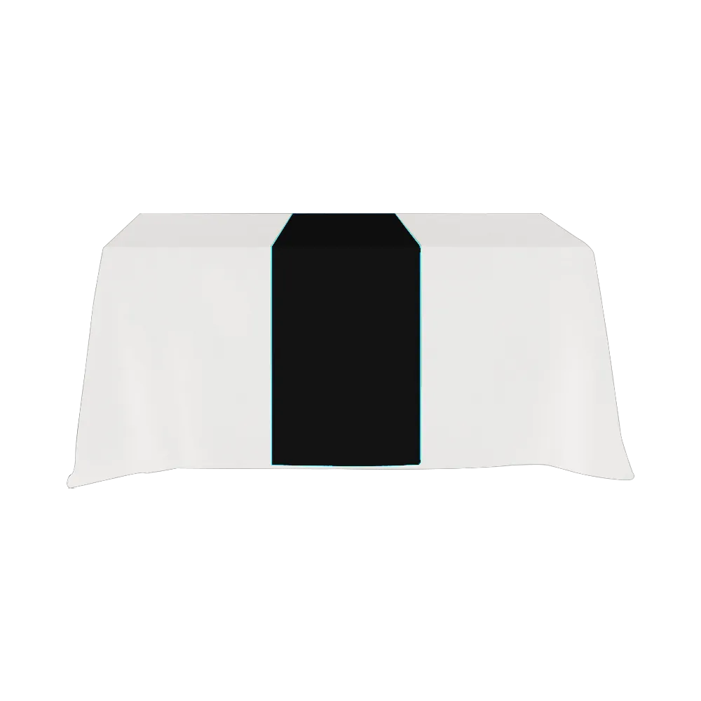 Table Runner Poly-Cotton Full Coverage Front Top Back - blank view 11