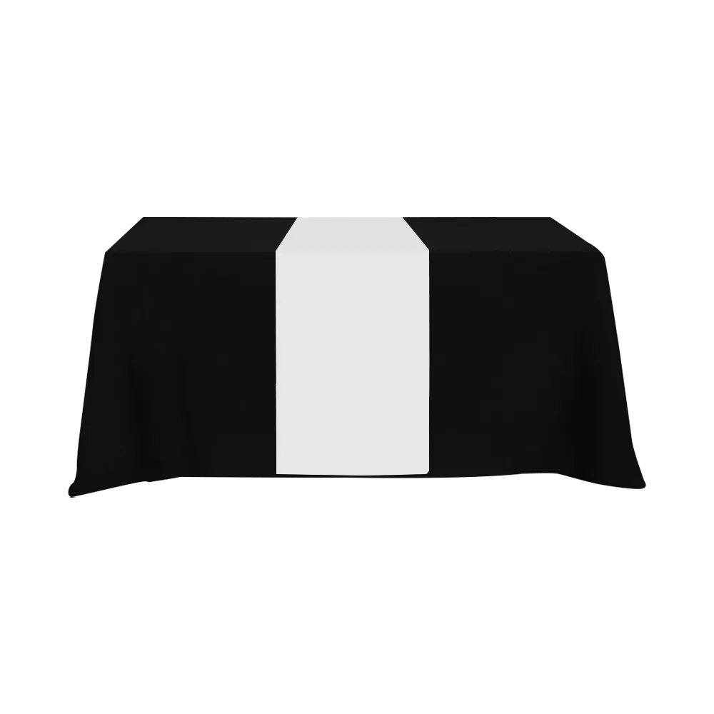 Table Runner Poly-Cotton Full Coverage Front Top Back - blank view 12