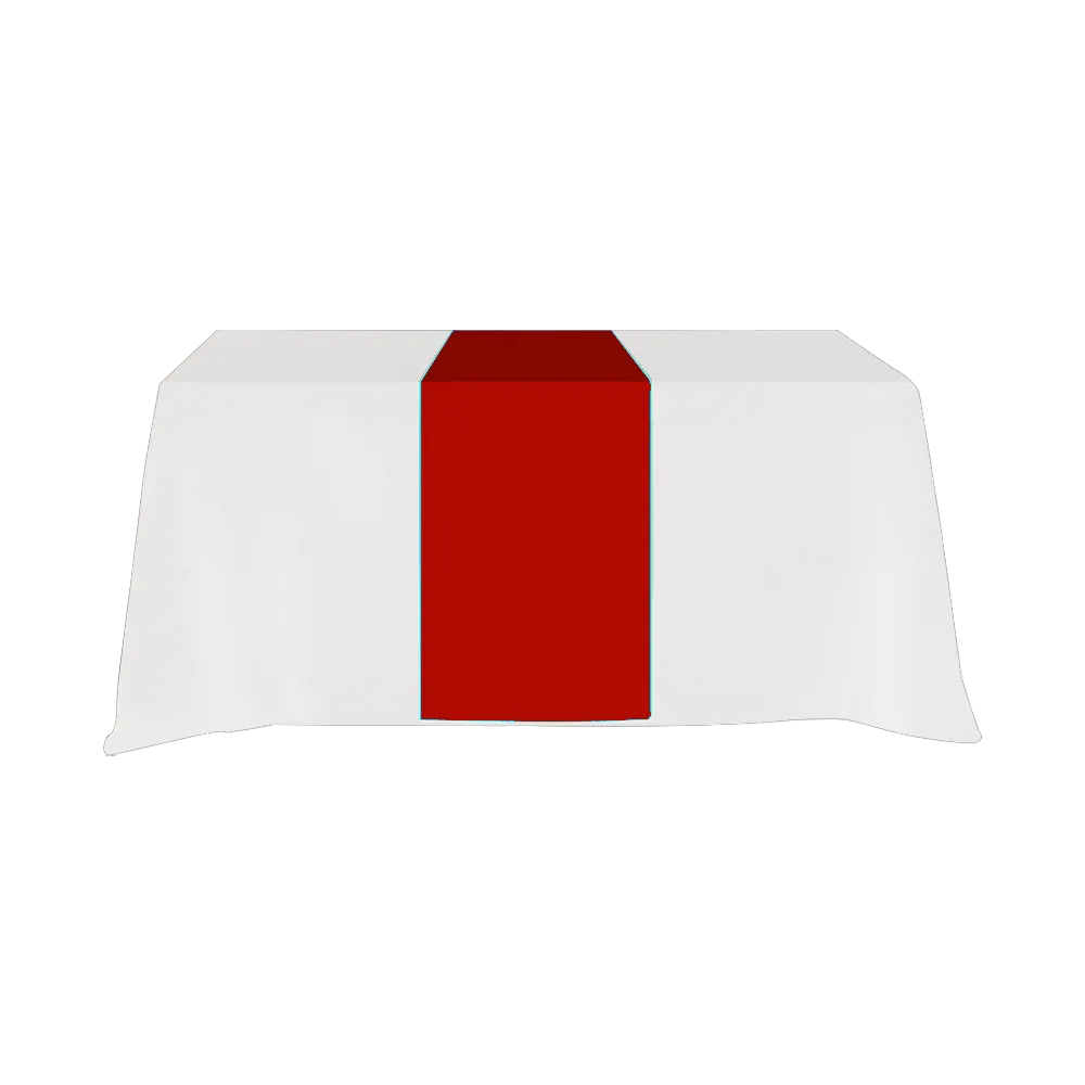 Table Runner Poly-Cotton Full Coverage Front Top Back - blank view 14
