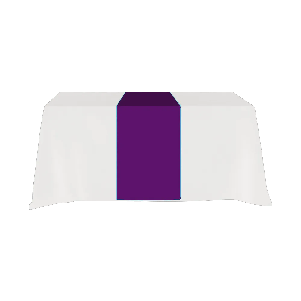 Table Runner Poly-Cotton Full Coverage Front Top Back - blank view 15