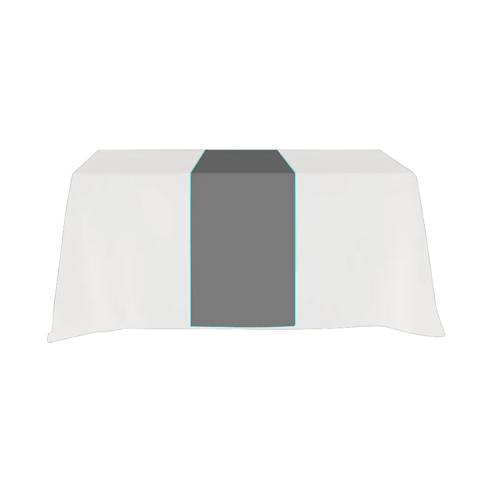 Table Runner Poly-Cotton Full Coverage Front Top Back - blank view 17