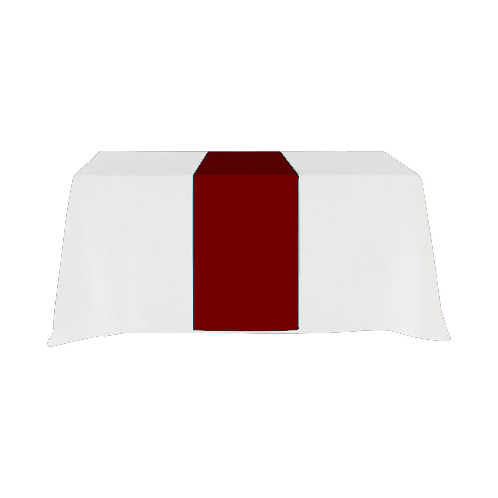 Table Runner Poly-Cotton Full Coverage Front Top Back - blank view 18
