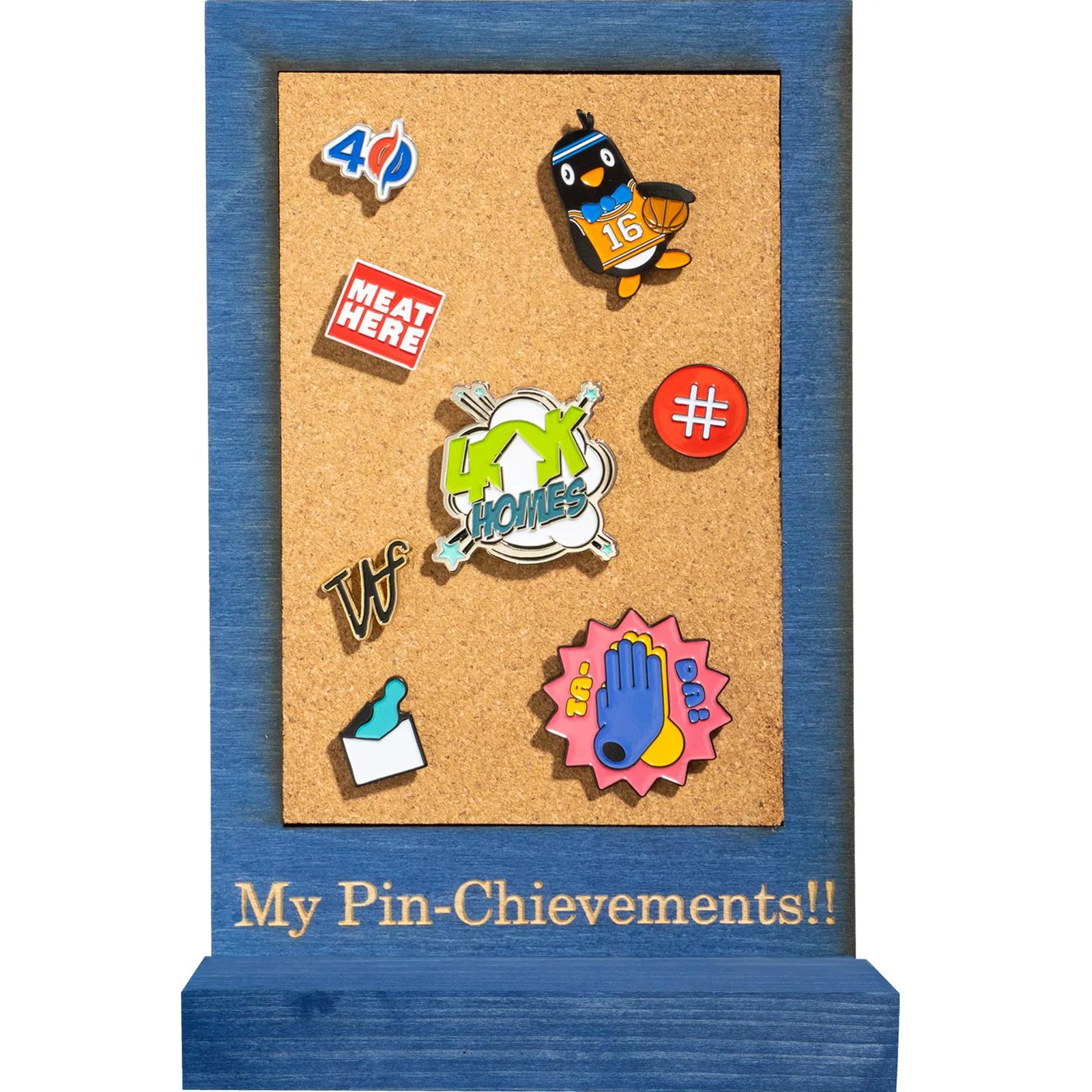 Wood Collector Board Cork Insert Wall or Desk Mount - 8 x 5 in