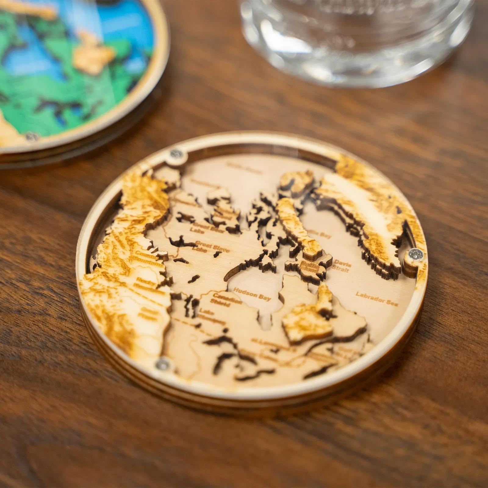 Layered Wood Coaster Birch with Clear Acrylic Top - 3 1/2 in - product view 3