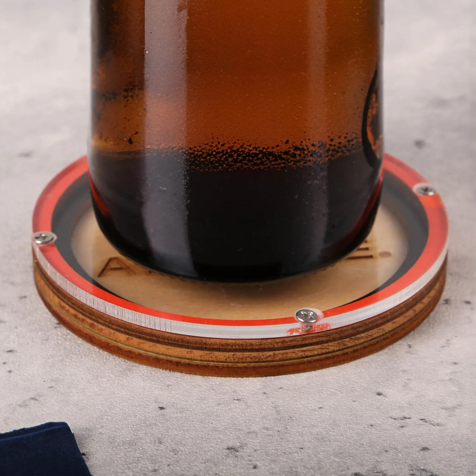 Layered Wood Coaster Birch with Clear Acrylic Top - 3 1/2 in - product view 5