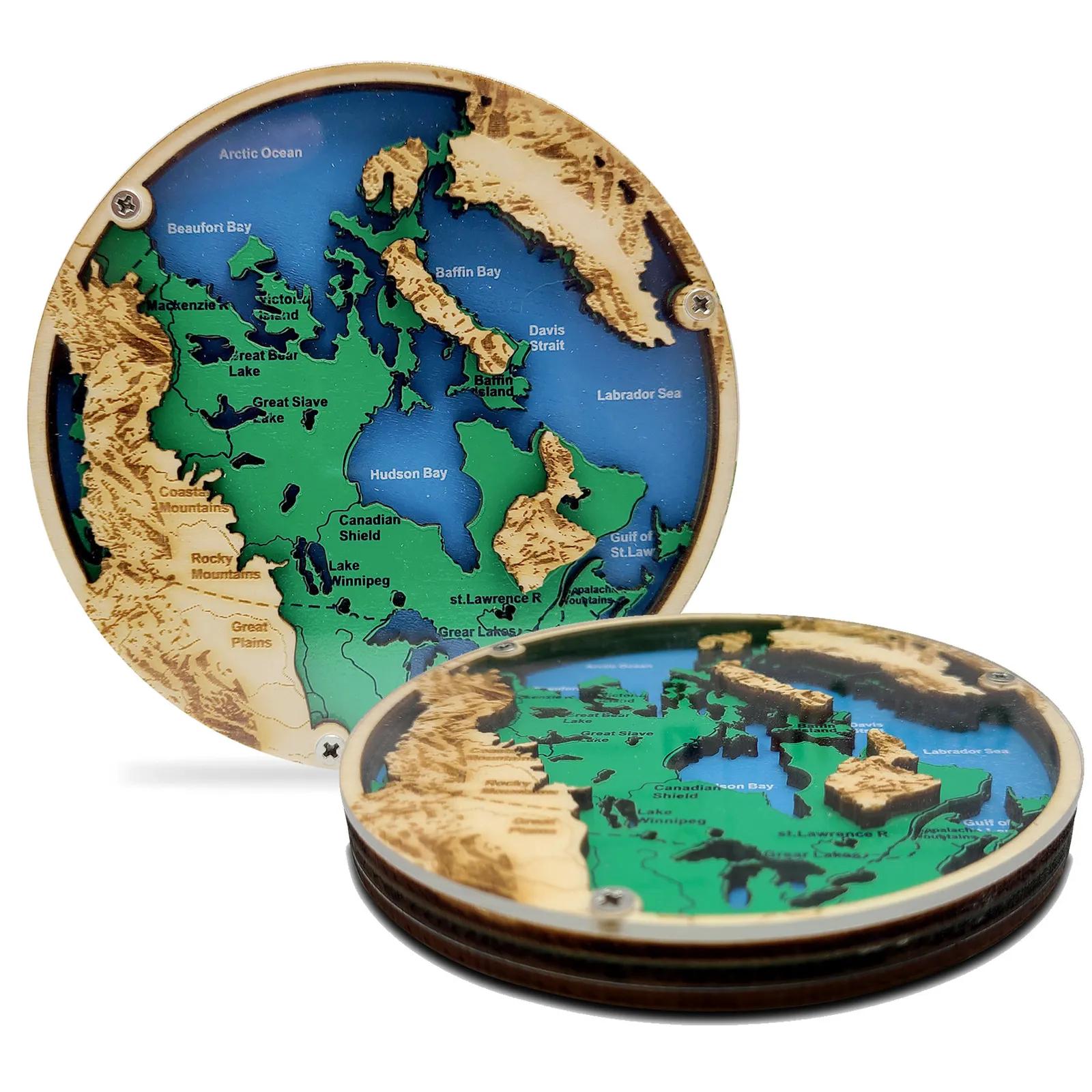 Layered Wood Coaster Birch with Clear Acrylic Top - 3 1/2 in - product view 6