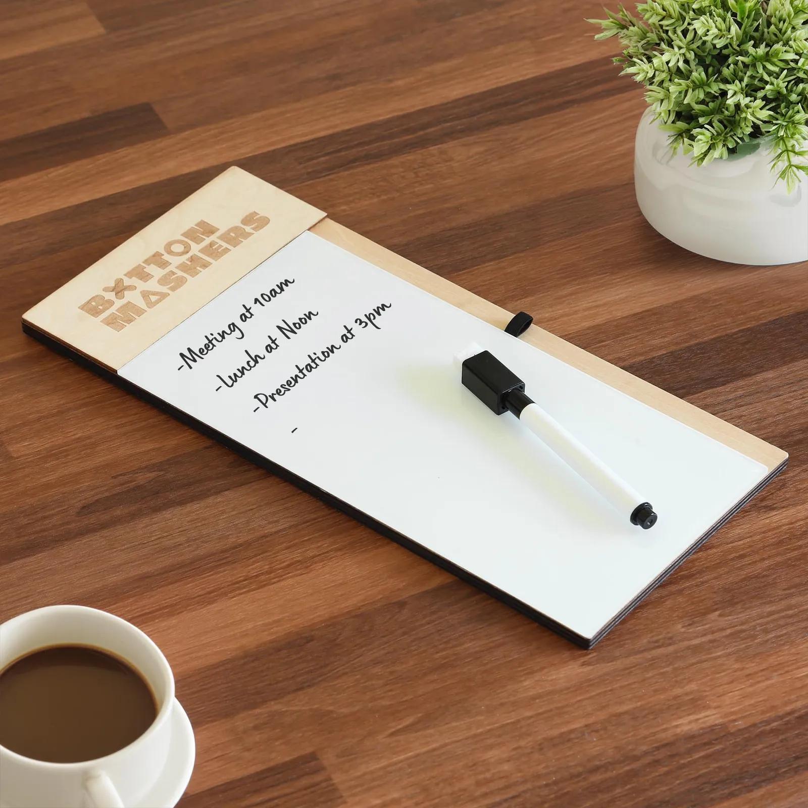 Dry Erase Board Wood with Marker - 5 x 11 in - product view 3
