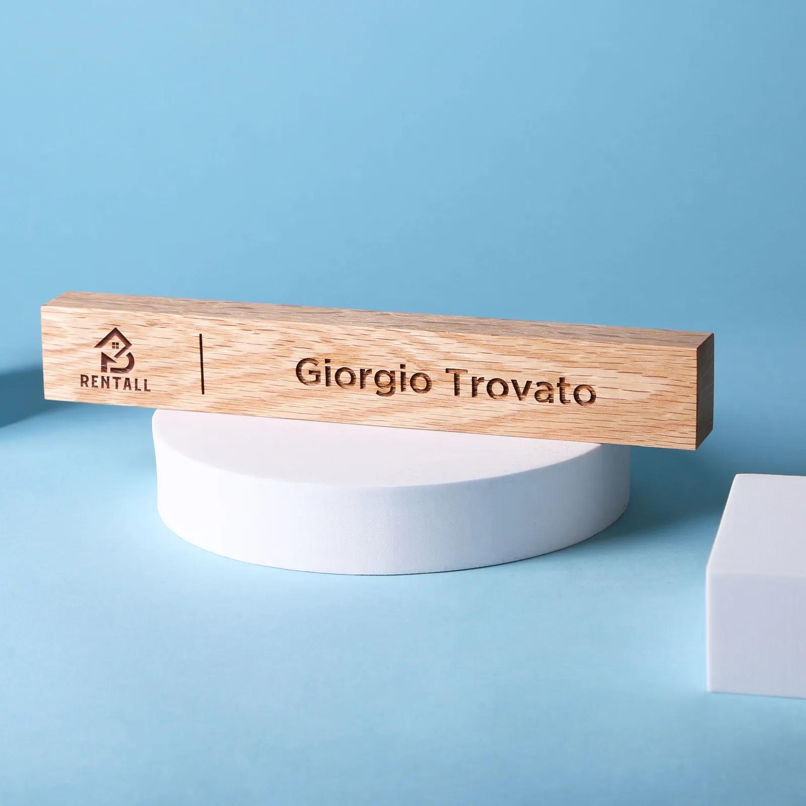 Name Bar Oak Wood Executive Desk - 10 x 1.5 in - product view 2