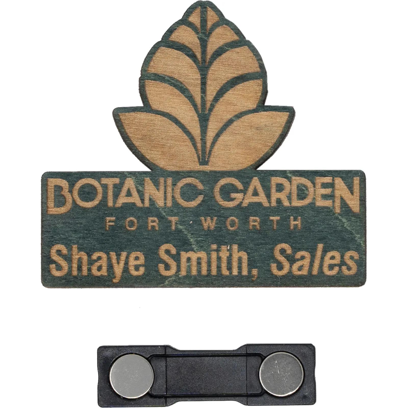 Name Tags Wood Custom Profile Magnetic - 3 x 2 in - product view 4