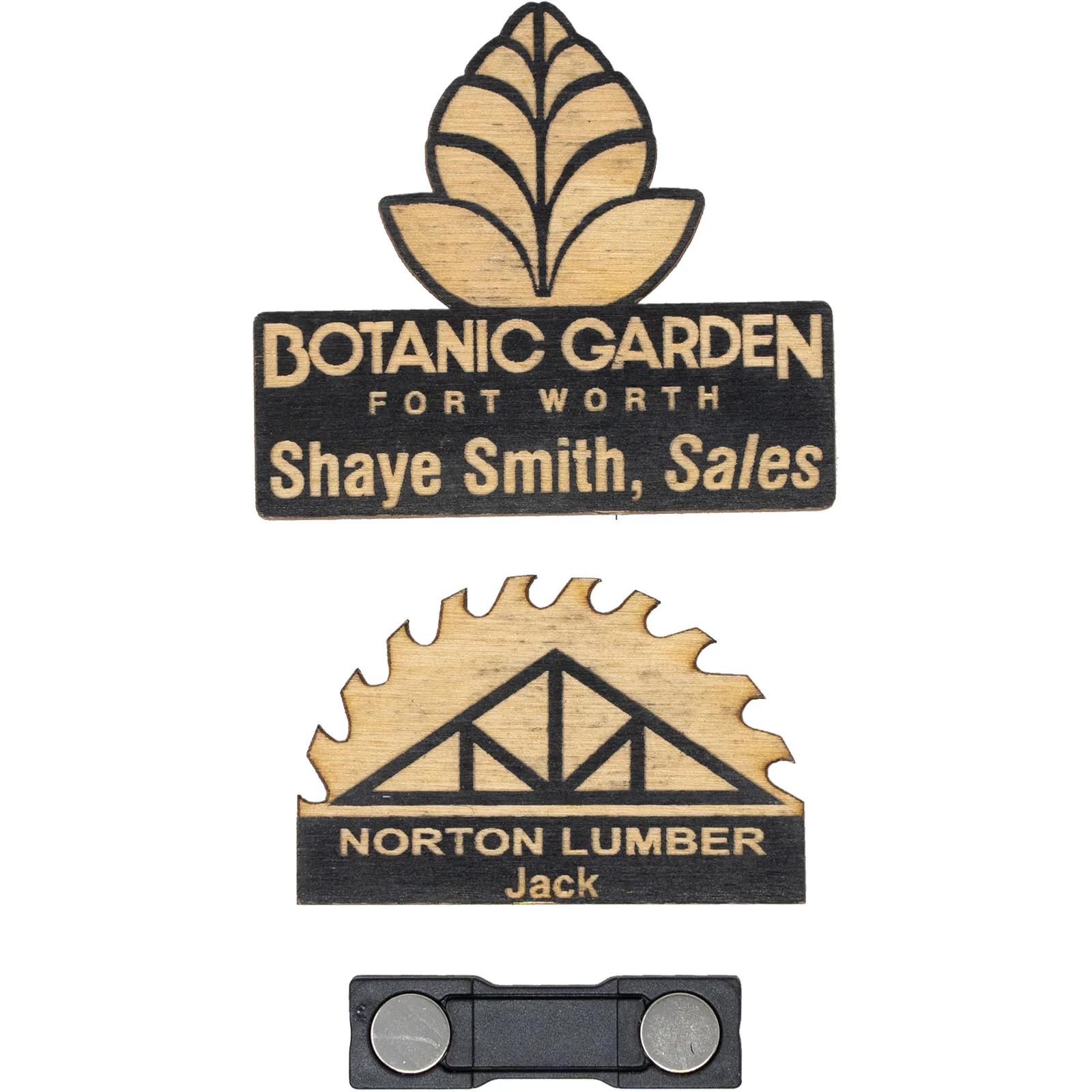 Name Tags Wood Custom Profile Magnetic - 3 x 2 in - product view 5