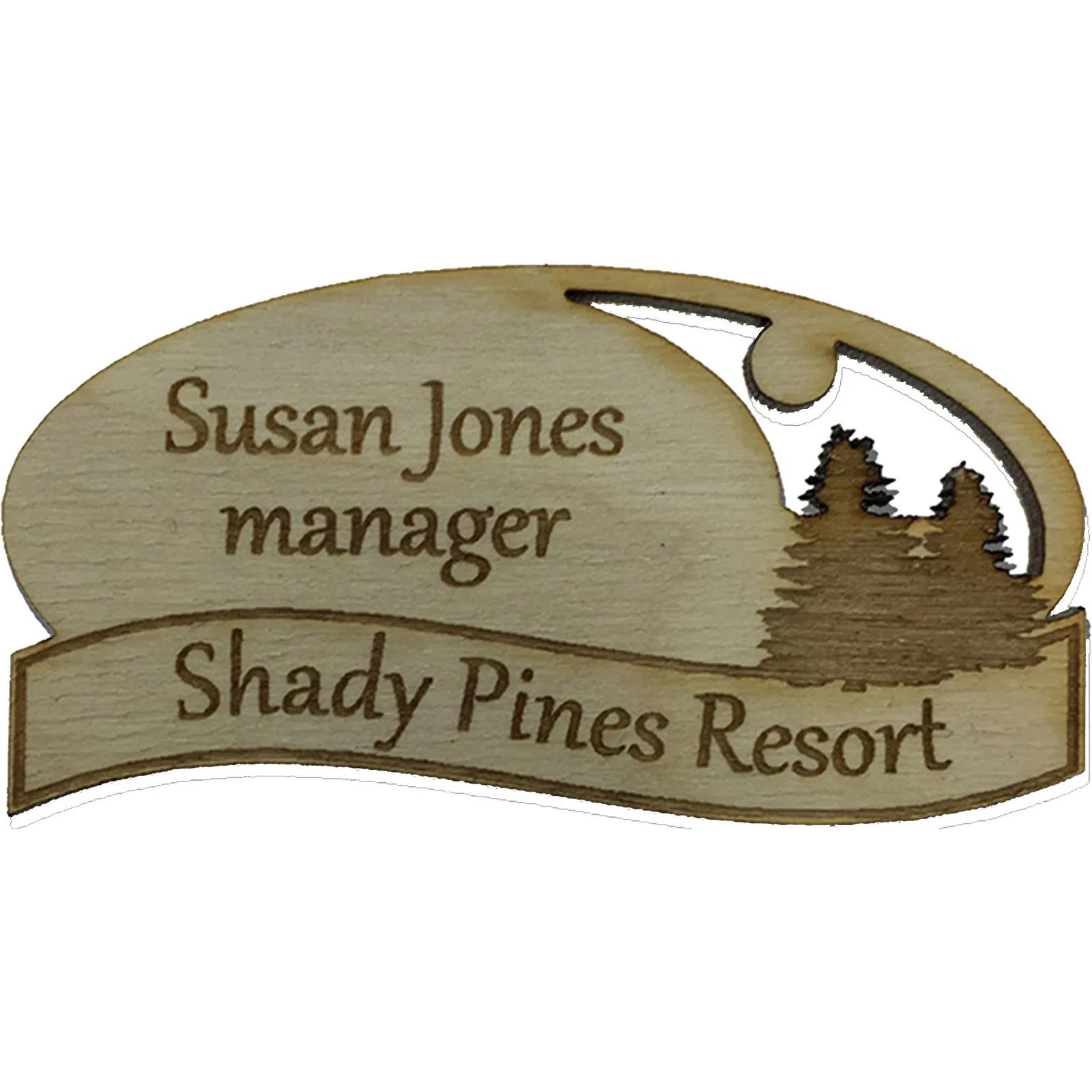 Name Tags Wood Custom Profile Magnetic - 3 x 2 in - product view 7