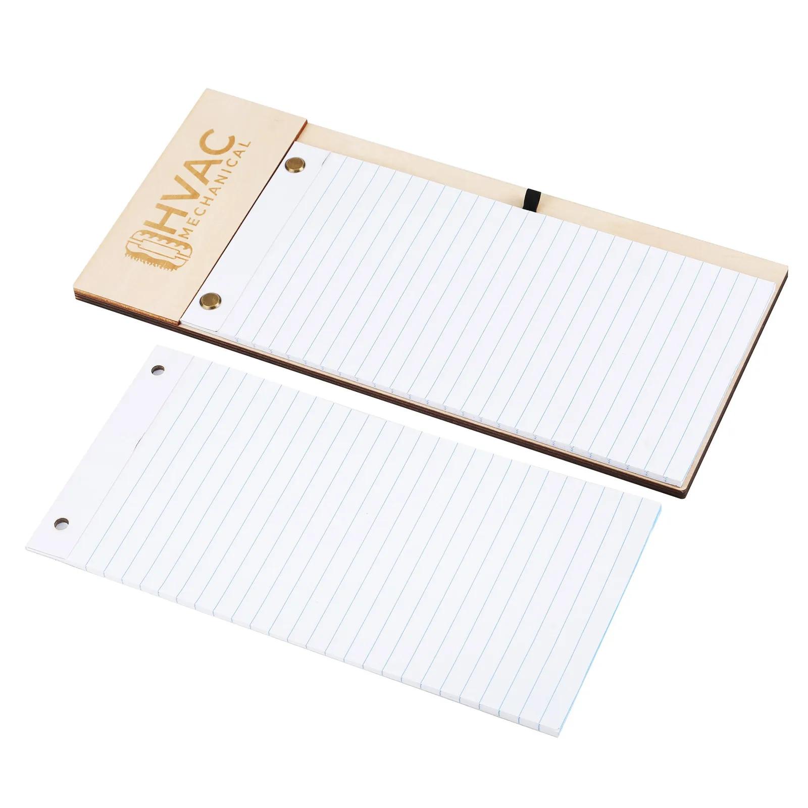 Note Pad Wood Laser Engraved with Refill - 5 x 11 in - product view 4