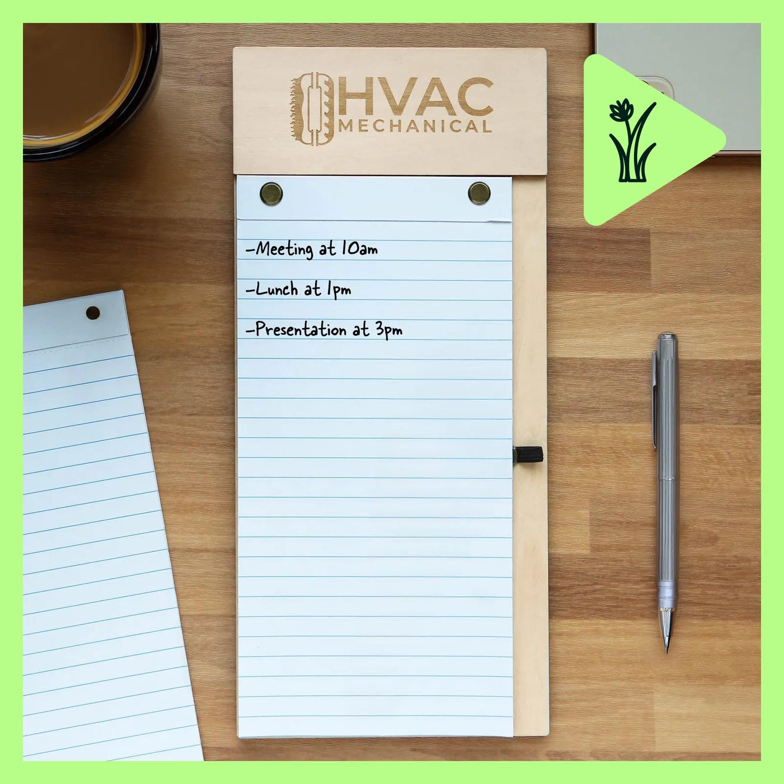 Note Pad Wood Laser Engraved with Refill - 5 x 11 in - product view 5