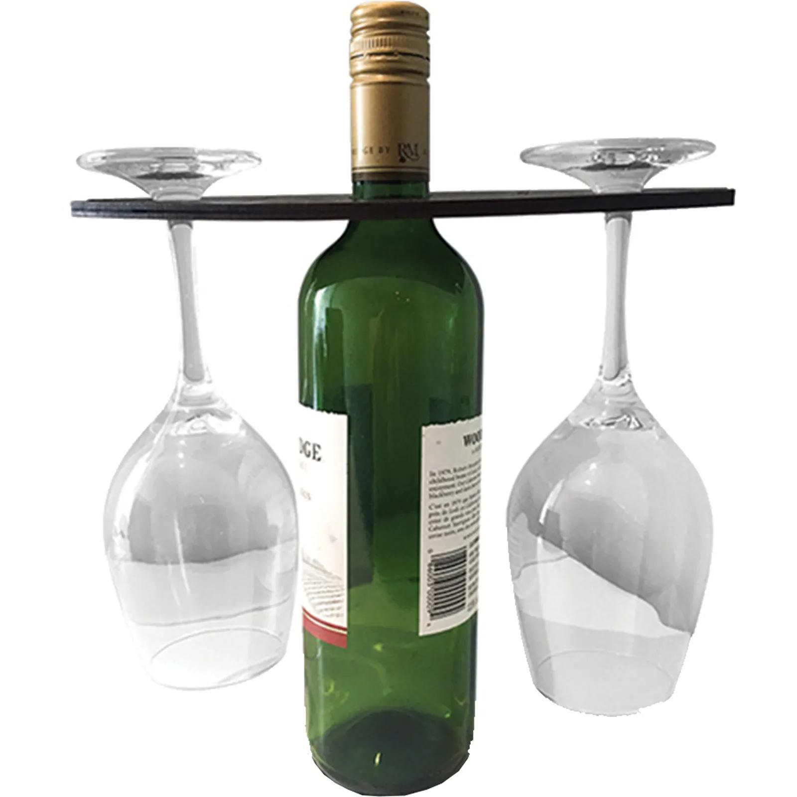 Wine Caddy Wood Two Glass Holder - 9.8 x 3.8 in - product view 2