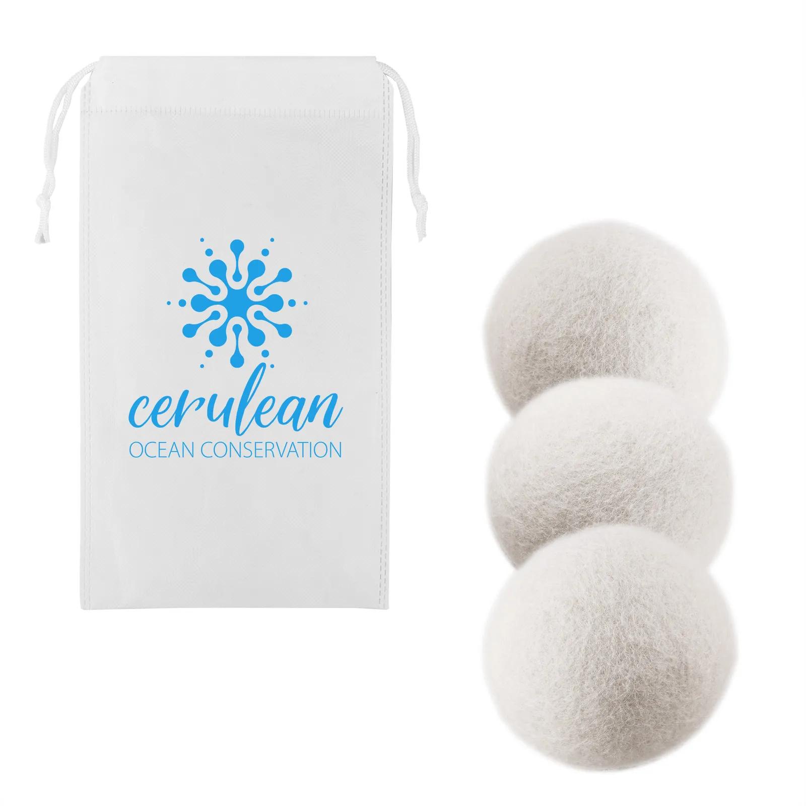 Wool Dryer Balls Natural with RPET Bag (3 Pack) - product view 3