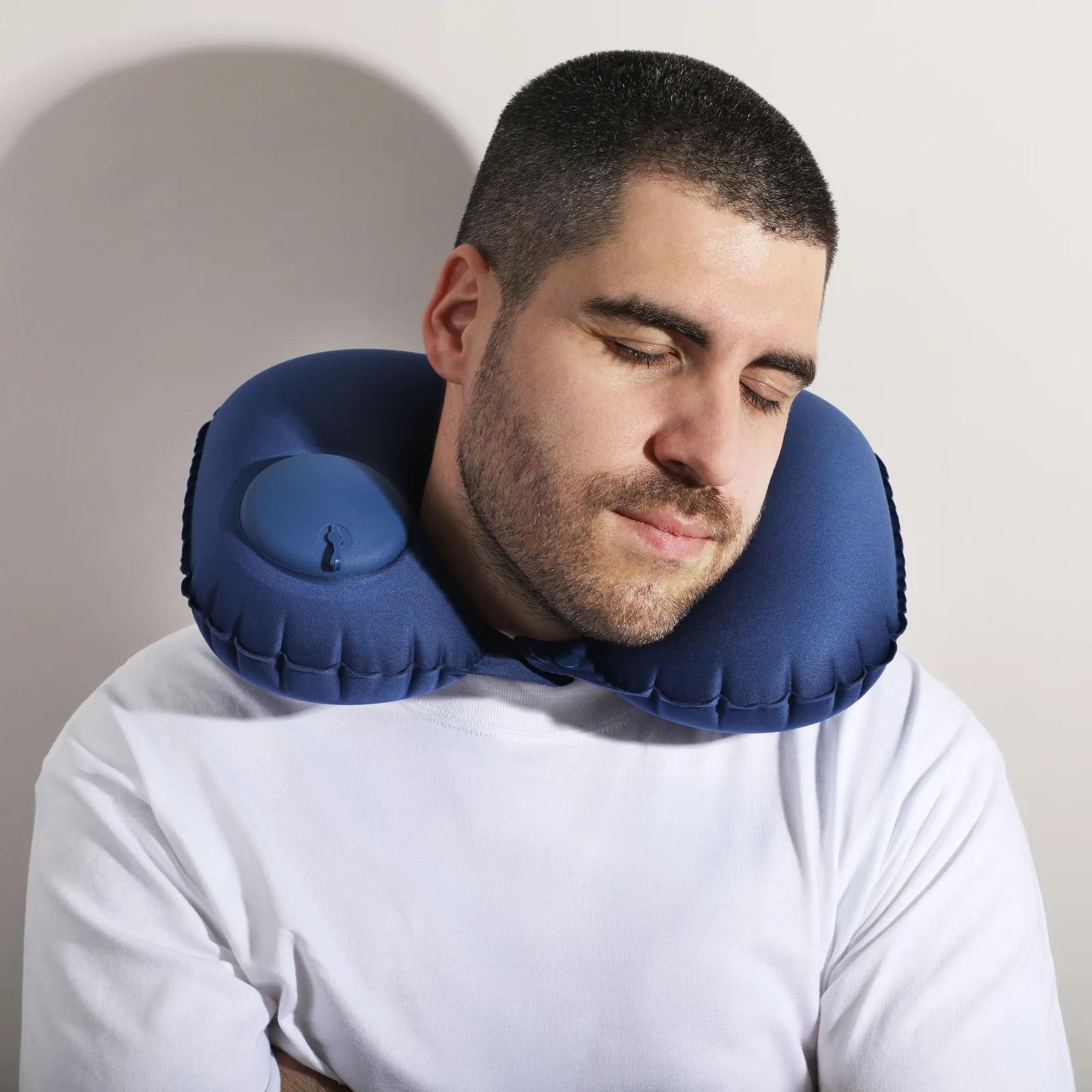 Travel Neck Pillow Inflatable with Storage Bag - blank view 16