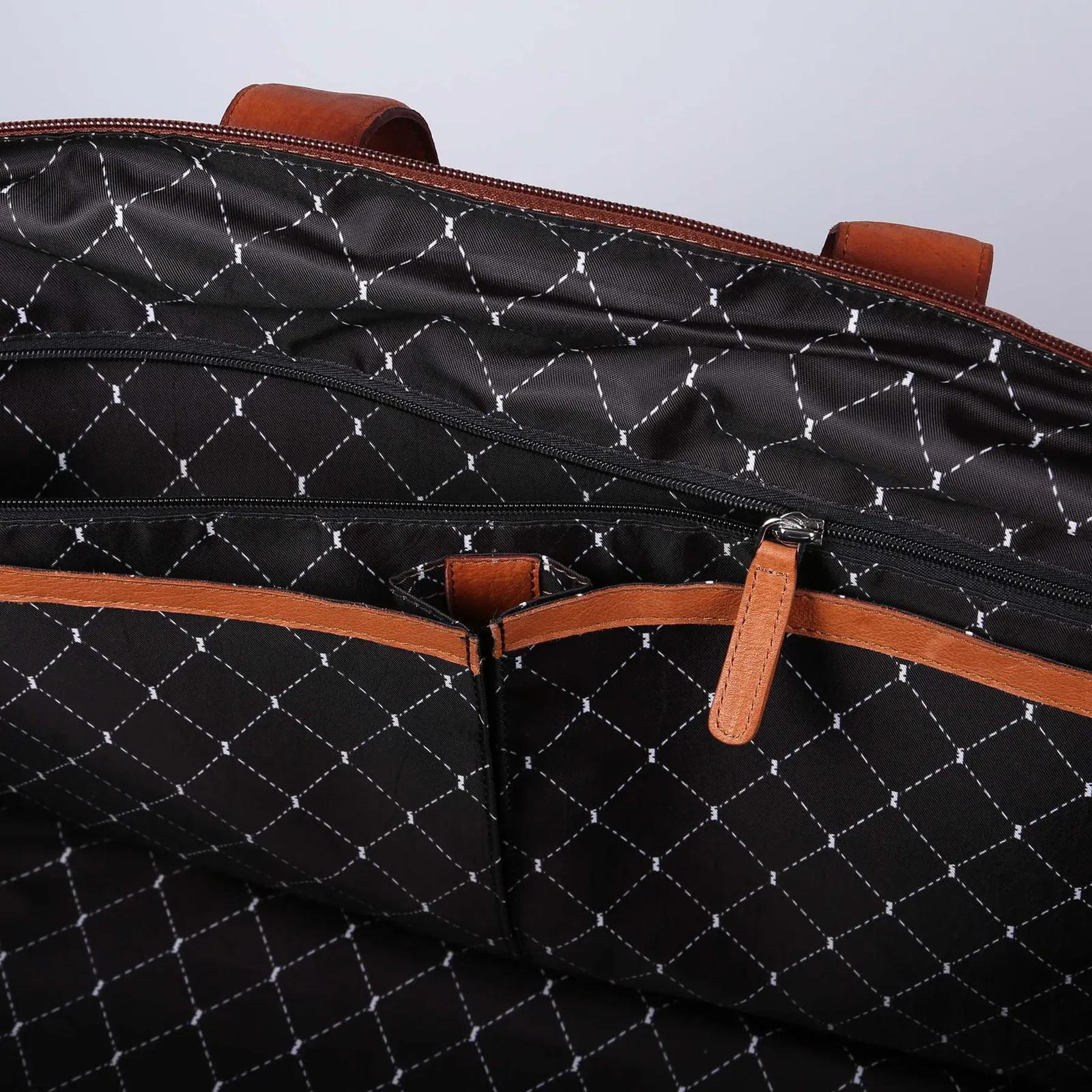 Leather Duffel Bag with Diamond Lining - 19.5 x 12 x 8 in - product view 13