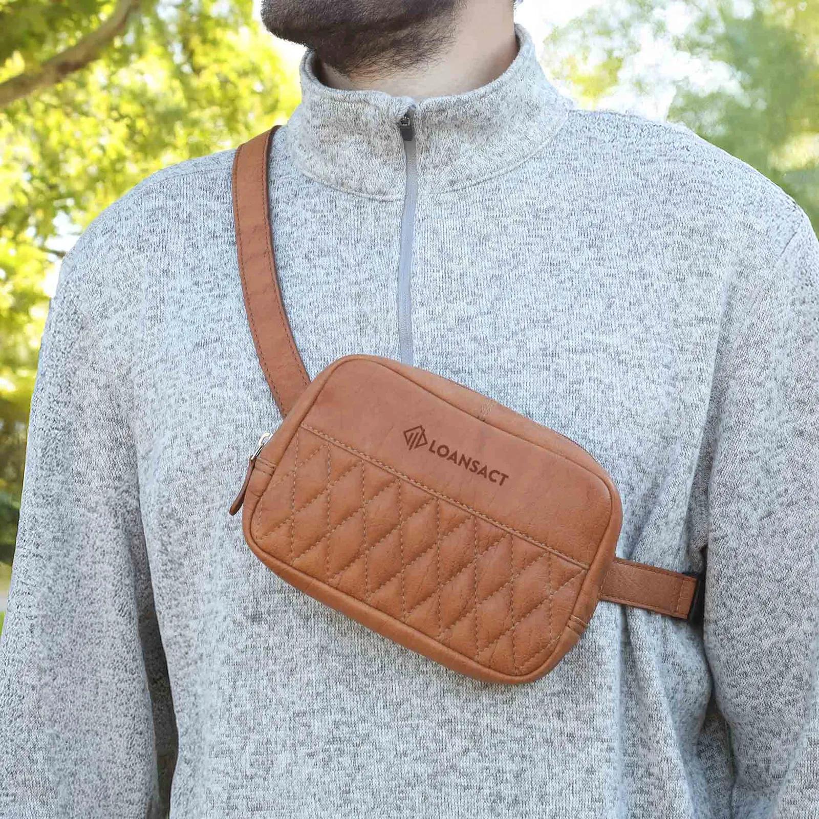 Leather Cross Body Bag with Adjustable Strap - 7.5 x 5 x 2 in