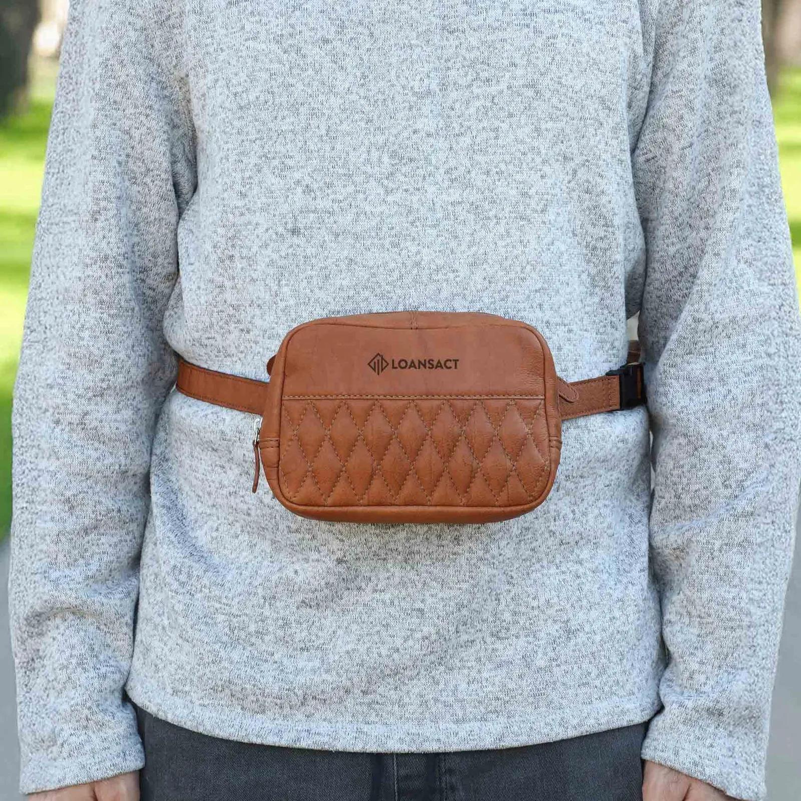 Leather Cross Body Bag with Adjustable Strap - 7.5 x 5 x 2 in - product view 5