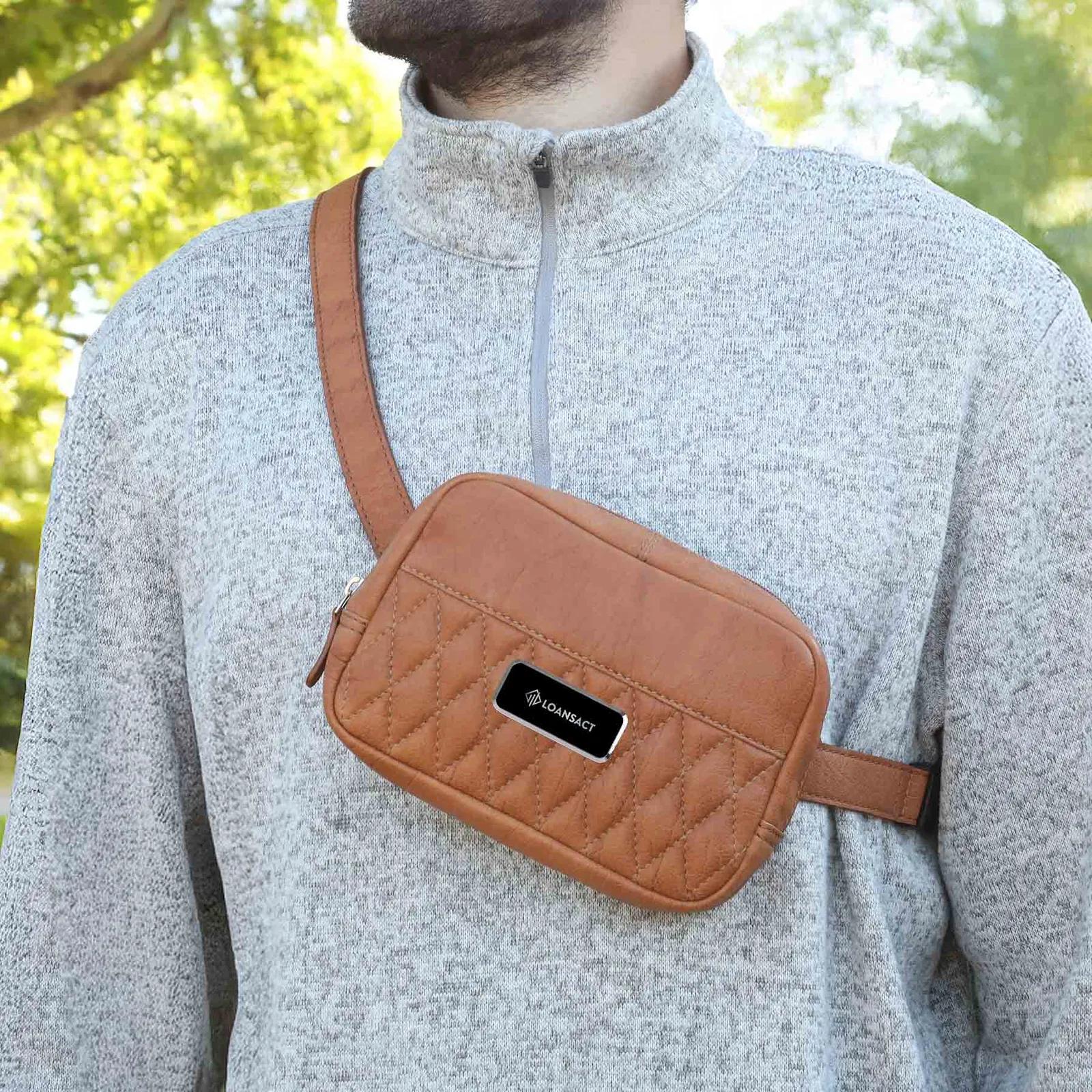 Leather Cross Body Bag with Adjustable Strap - 7.5 x 5 x 2 in - product view 6