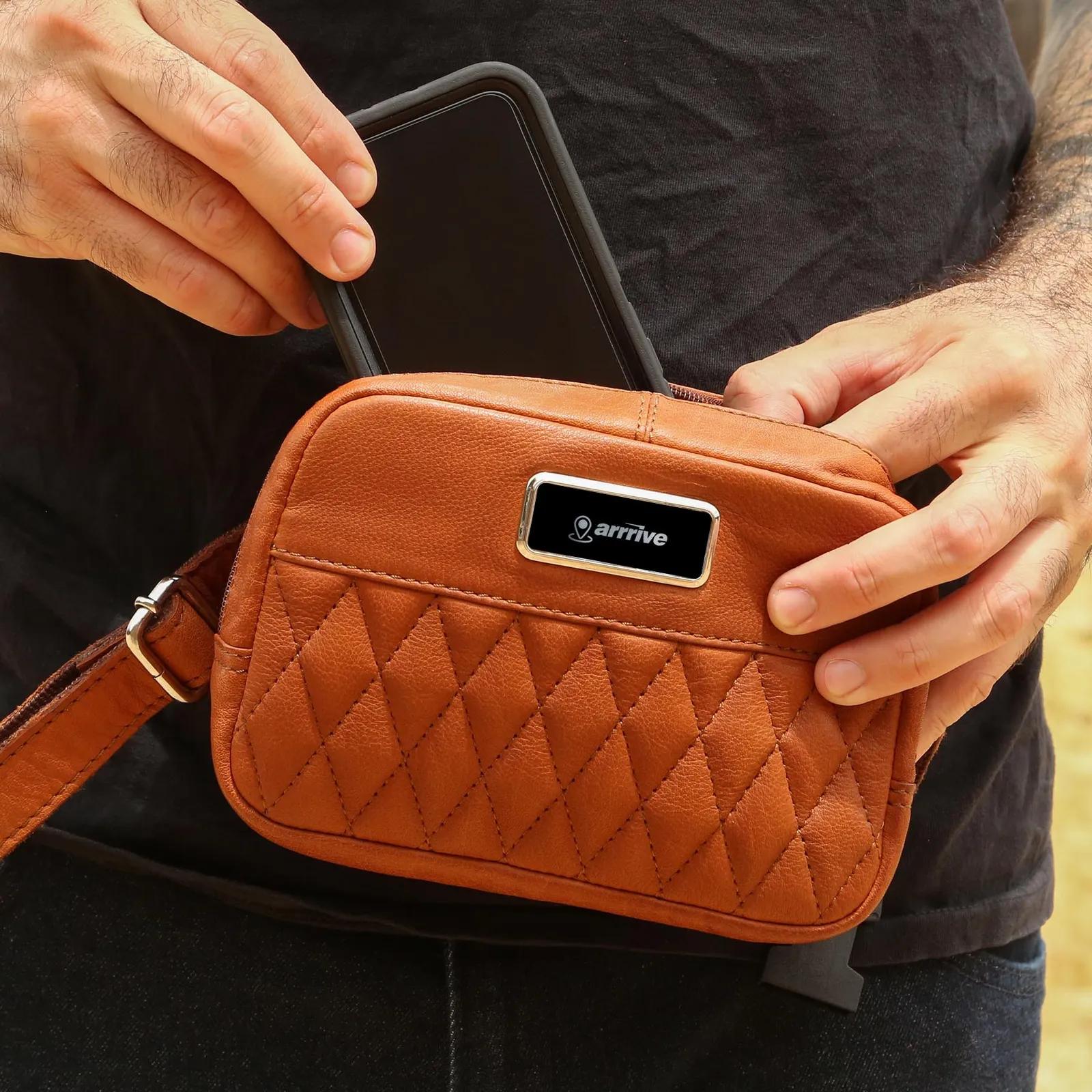 Leather Cross Body Bag with Adjustable Strap - 7.5 x 5 x 2 in - product view 12