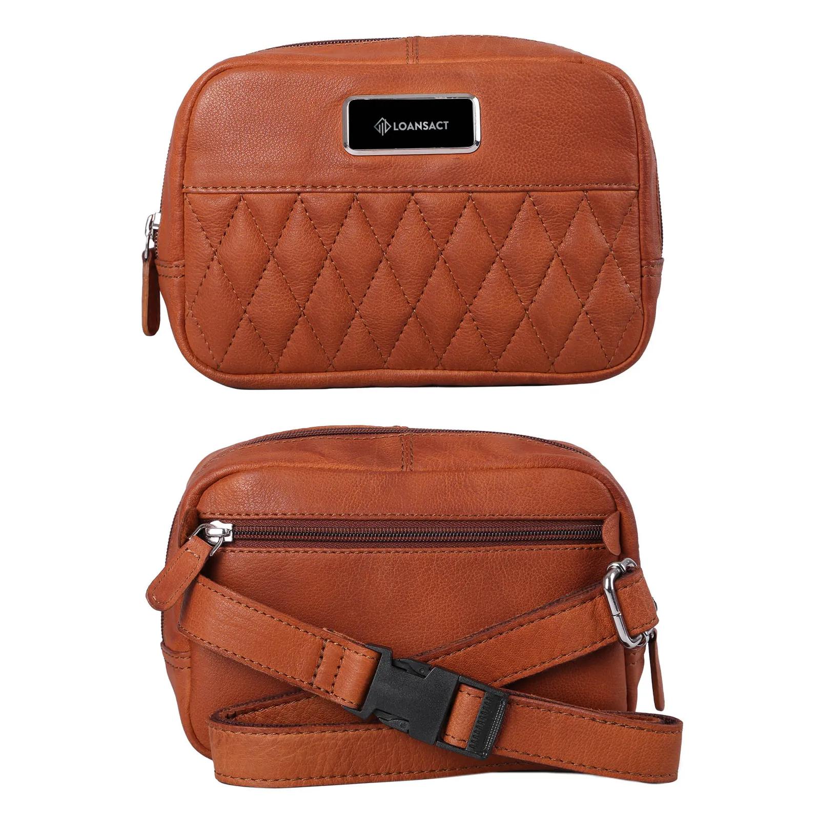 Leather Cross Body Bag with Adjustable Strap - 7.5 x 5 x 2 in - product view 25