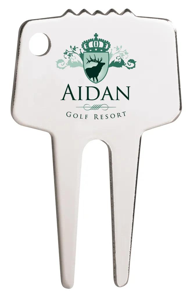 Custom Divot Repair Tool Steel Keyring Attachment - 2.25 in - product view 3