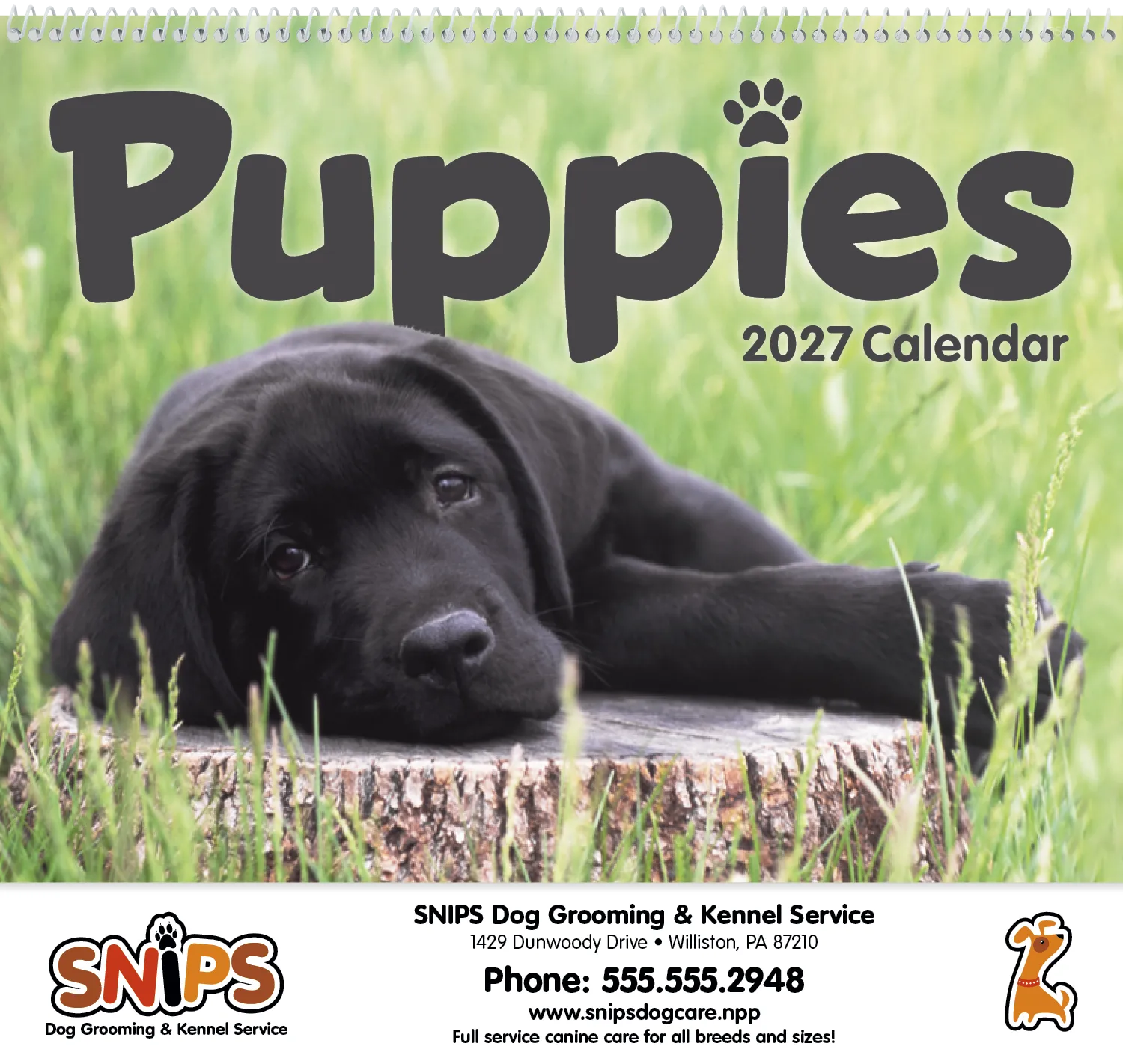 Puppies Wall Calendar Cute Photography FSC Paper - 18.5 x 11 in - product view 15