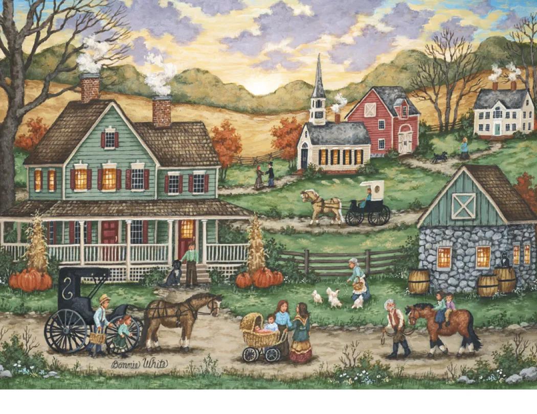 Folk Art Wall Calendar Early American Customs - 18.5 x 11 in - product view 29