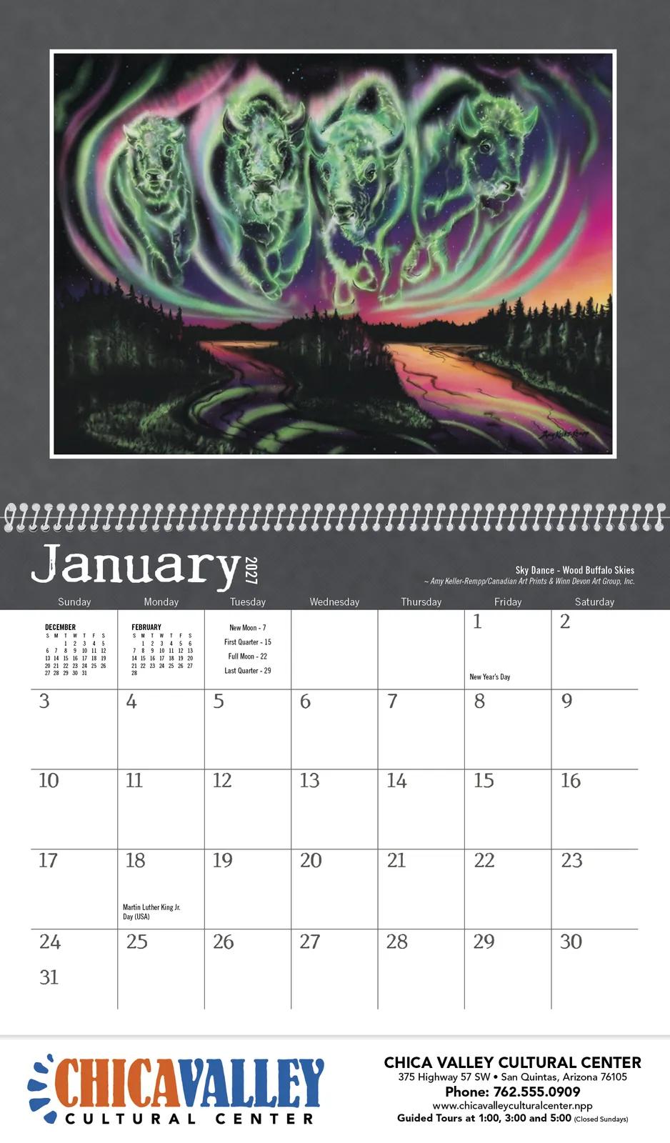 Native American Art Wall Calendar Cultural Heritage - 18.5 x 11 in - product view 16