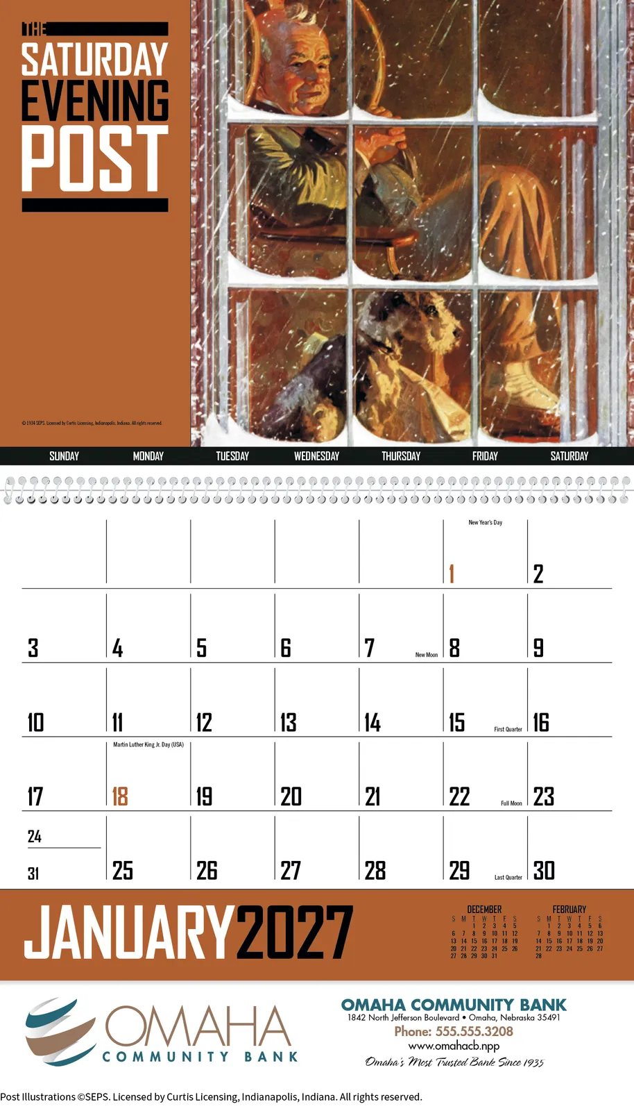 Saturday Evening Post Wall Calendar Magazine Art - 18.5 x 11 in - product view 16