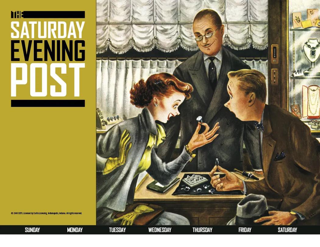 Saturday Evening Post Wall Calendar Magazine Art - 18.5 x 11 in - product view 18