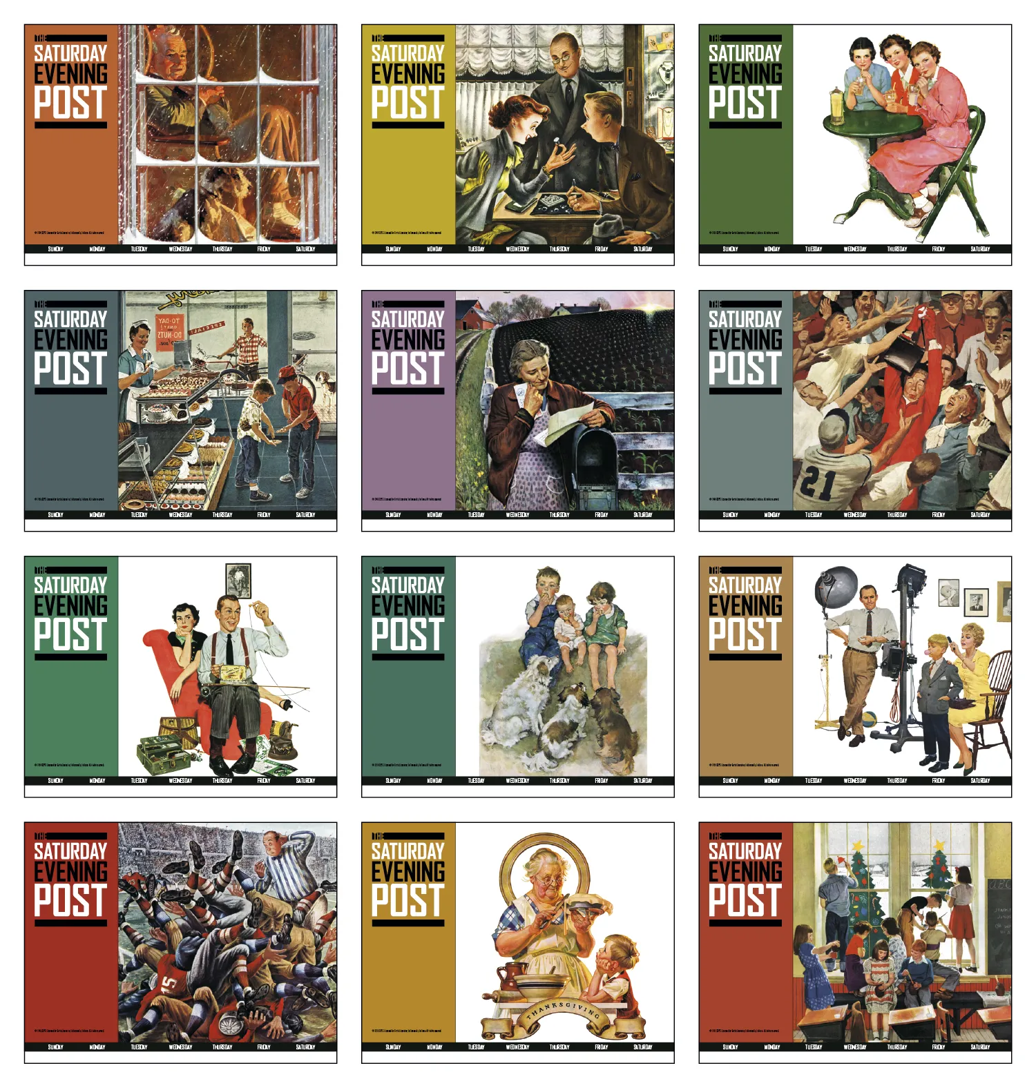 Saturday Evening Post Wall Calendar Magazine Art - 18.5 x 11 in - product view 30