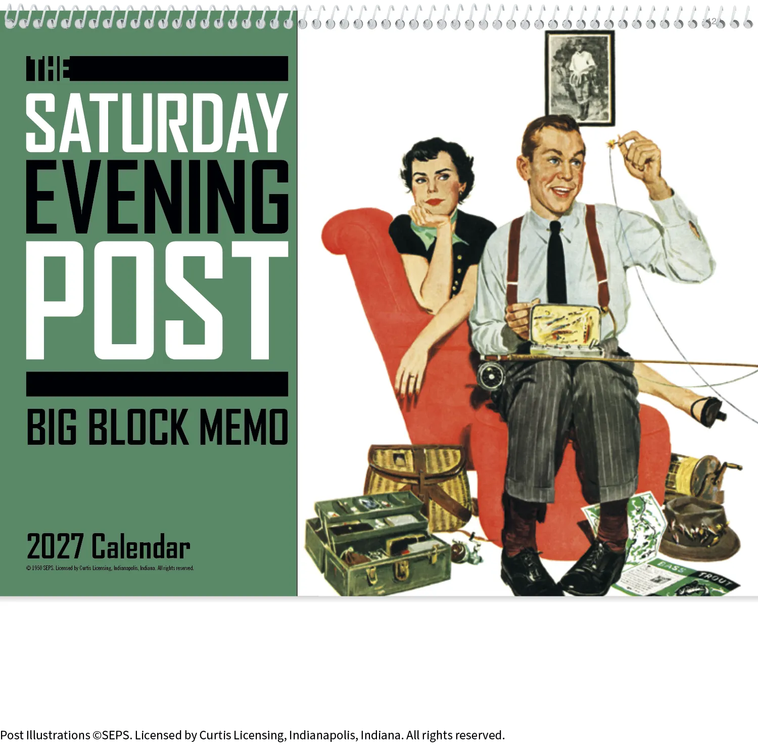Big Block Memo Calendar Saturday Evening Post Art - 18.5 x 11 in - product view 16