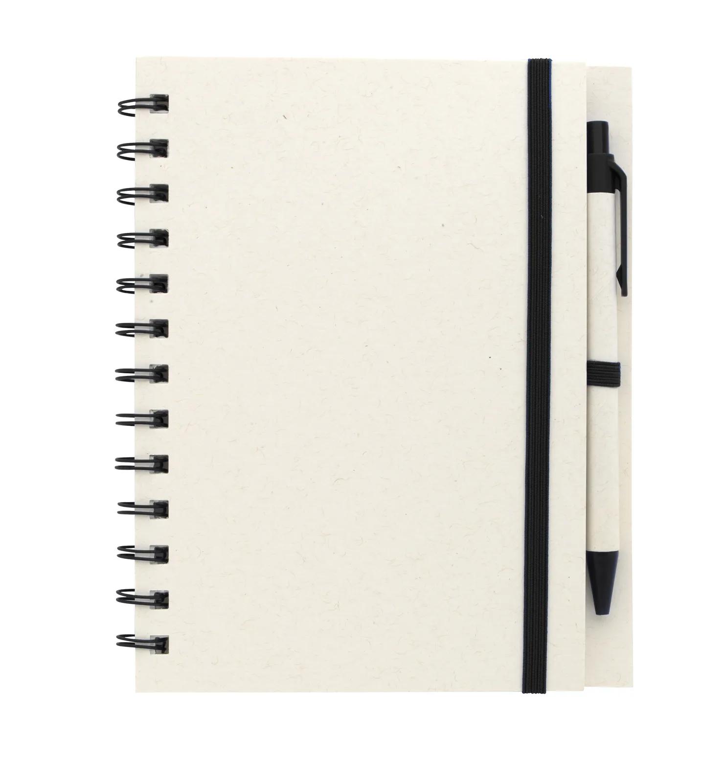Spiral Notebook with Pen Recycled Paper Cover - 7.06 x 5.5 in - product view 2