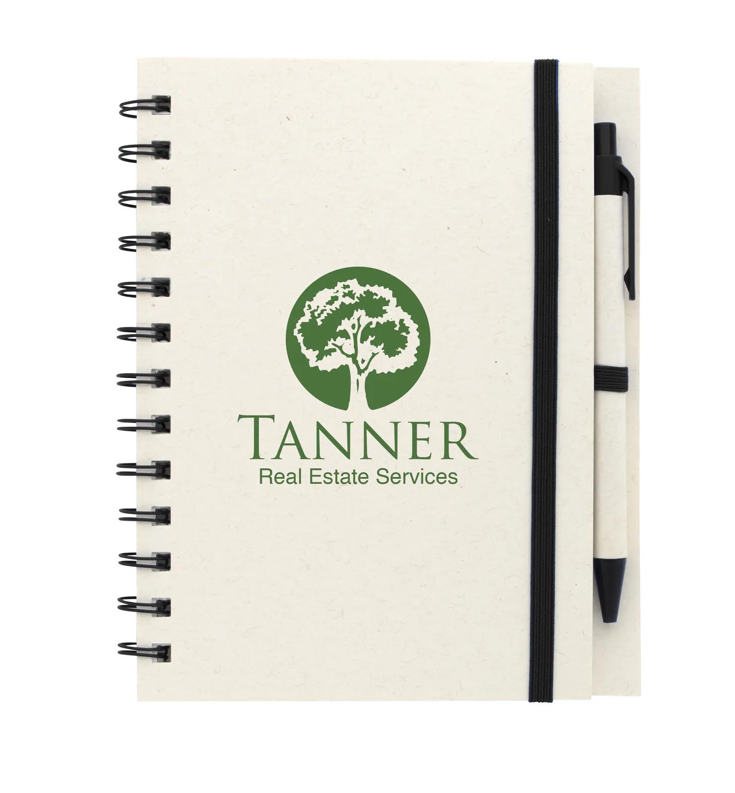 Spiral Notebook with Pen Recycled Paper Cover - 7.06 x 5.5 in - product view 9