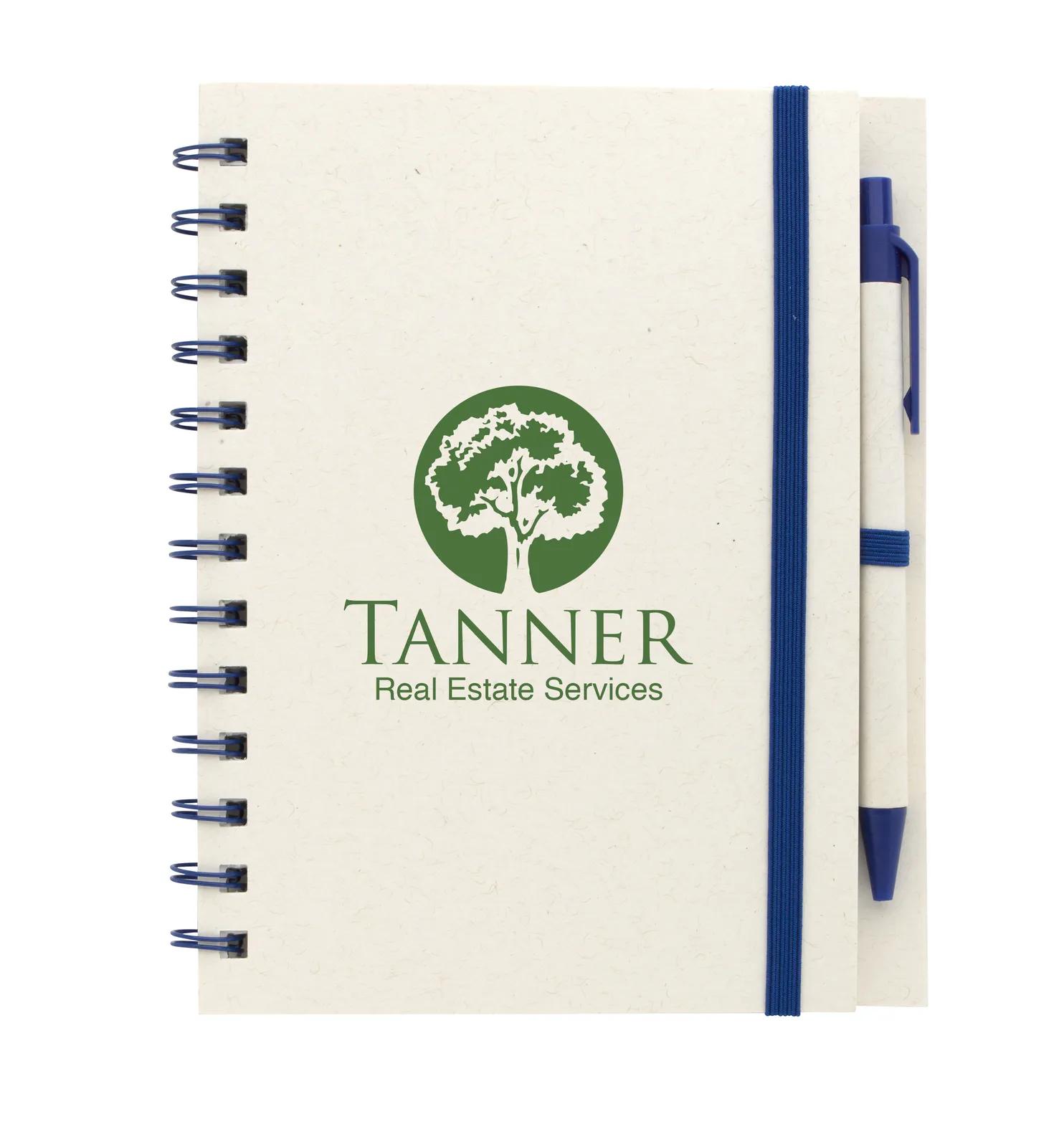 Spiral Notebook with Pen Recycled Paper Cover - 7.06 x 5.5 in - product view 10