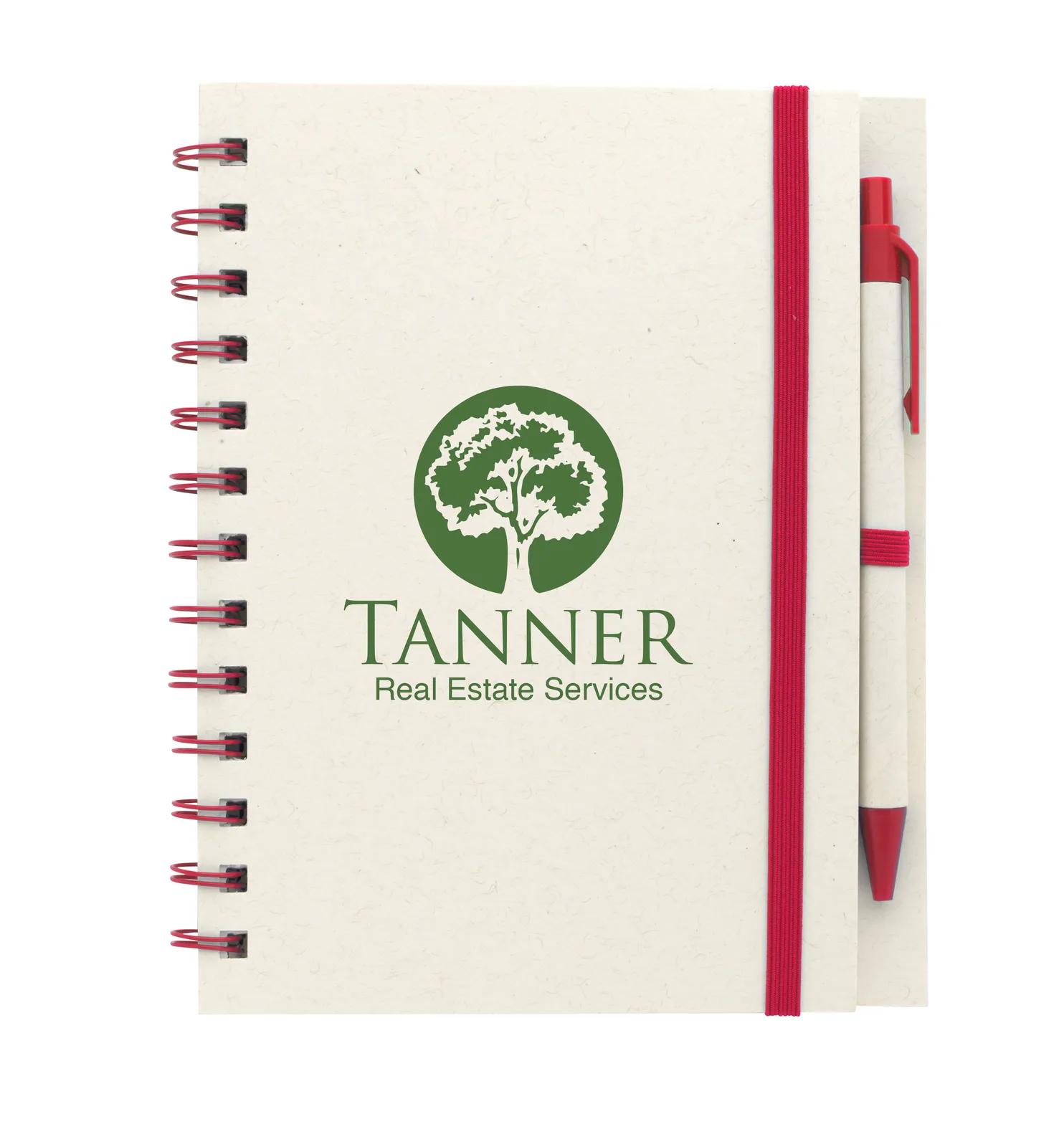 Spiral Notebook with Pen Recycled Paper Cover - 7.06 x 5.5 in - product view 11